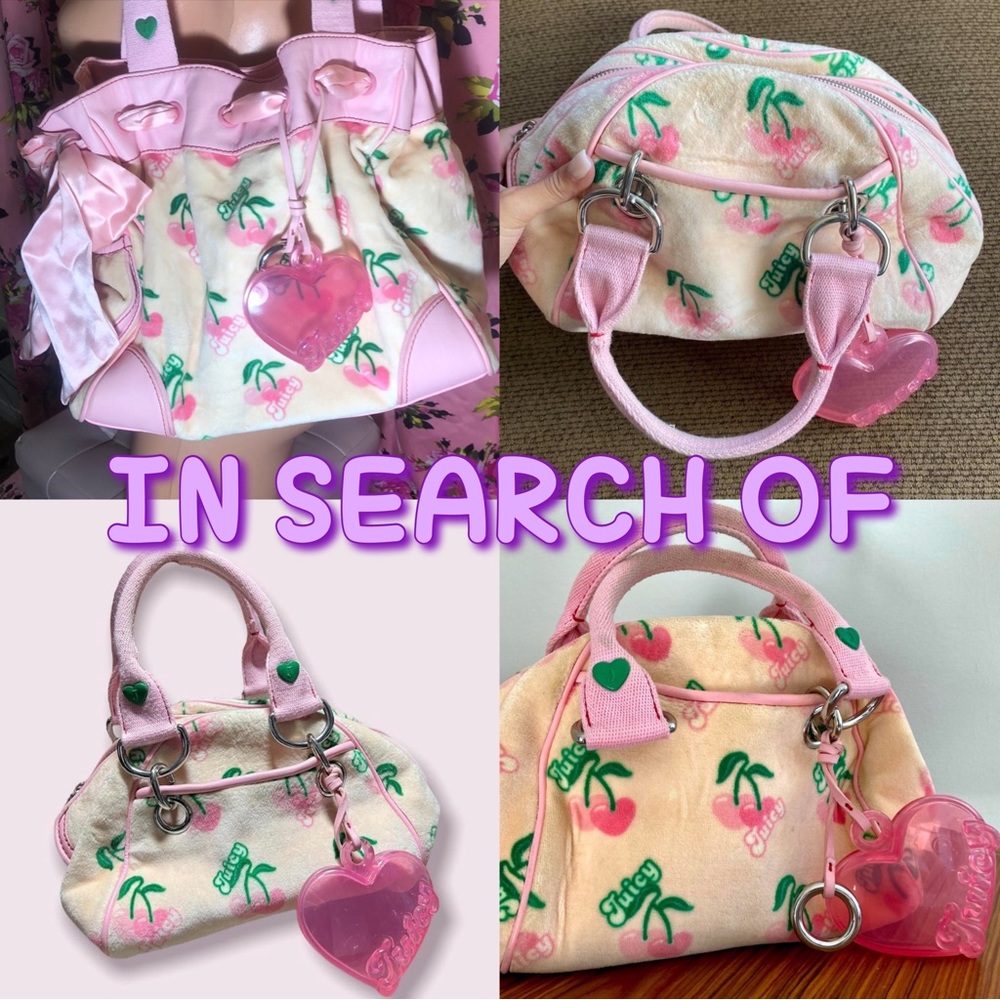 ISO PINK CHERRY JUICY COUTURE DAYDREAMER / BOWLER BAG